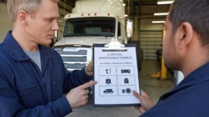 Oil Can Man Eperts is training driver about Maintenance Signals Drivers Should Report Immediately