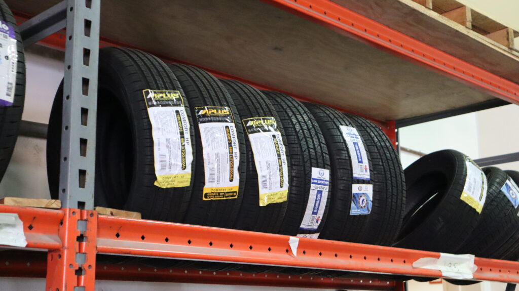 Fleet tire replacement and maintenance with stacked commercial truck tires